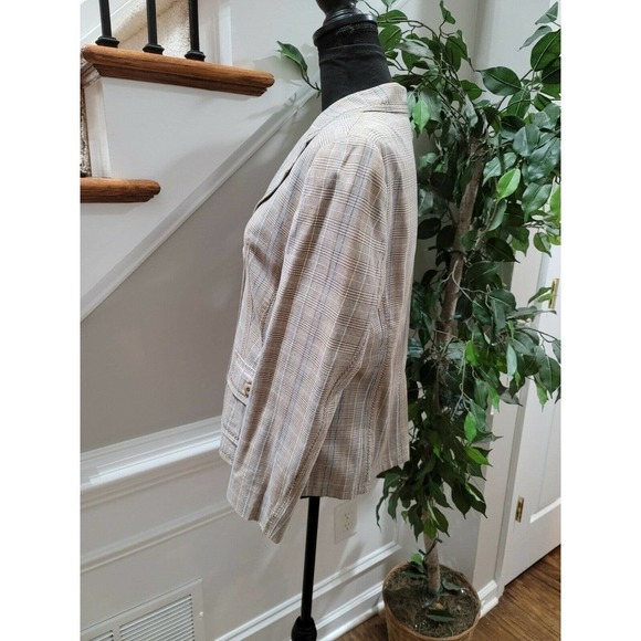 Pendleton Women Multicolor Cotton Single Breasted Three Buttons Fitted Blazer 12 - Picture 4 of 11